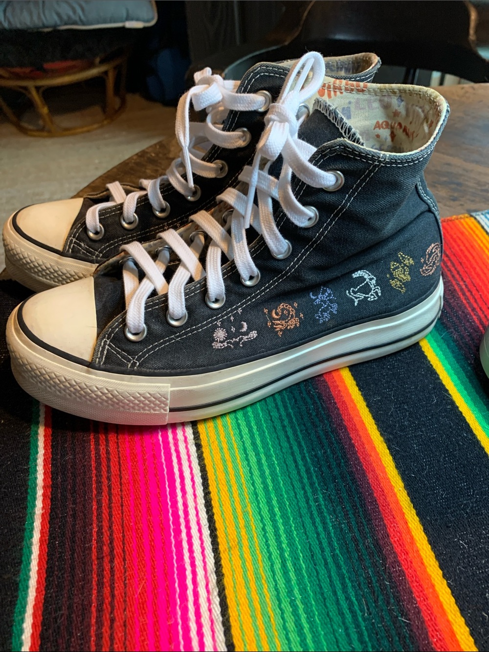 Converse Black Mystic World Zodiac High-Top Sneakers - Embroidered